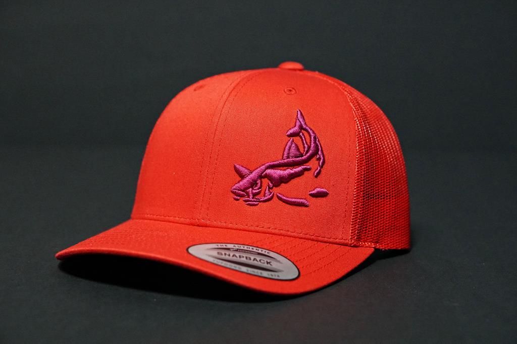 Red Fish Cap with 3D Fish