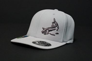 Gray Breathable Fishing Cap with 3D Fish