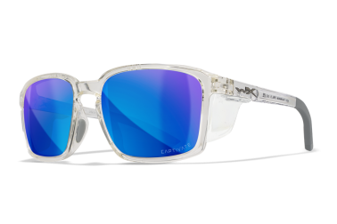 Glasses Wiley X ALFA Captivate Polarized Blue Mirror Gloss Clear Crystal Frame