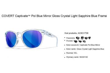 Okulary Wiley X COVERT Captivate Pol Blue Mirror Gloss Crystal Light Sapphire Blue Frame