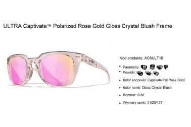 Glasses Wiley X ULTRA Captivate Polarized Rose Gold Gloss Crystal Blush Frame