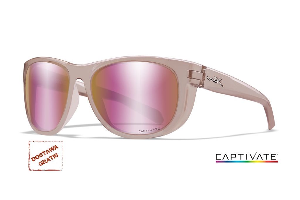 Glasses WileyX WEEKENDER Captivate™ Polarized Rose Gold Mirror Green Crystal Blush Frame