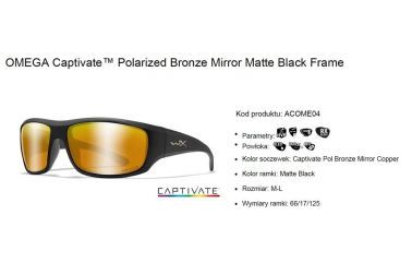 Glasses WileyX OMEGA Captivate™ Polarized Bronze Mirror Matte Black Frame