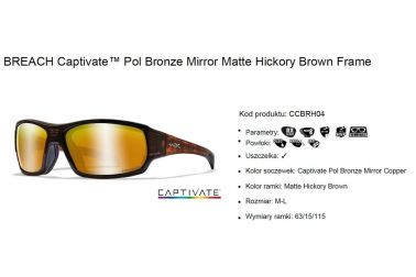 Glasses WileyX BREACHaptivate™ Polarized Bronze Mirror Matte Hickory Brown Frame