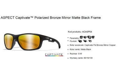 Okulary WileyX ASPECT Captivate Polarized Bronze Mirror Matte Black Frame