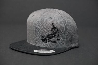 Gray Fishing Cap with 3D Fish